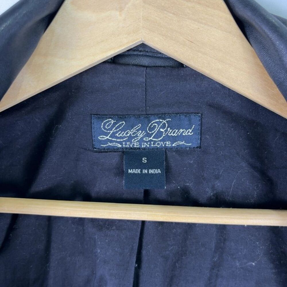Lucky Brand Black Leather Jacket - Picture 4 of 6